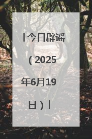 今日辟谣（2025年6月19日）